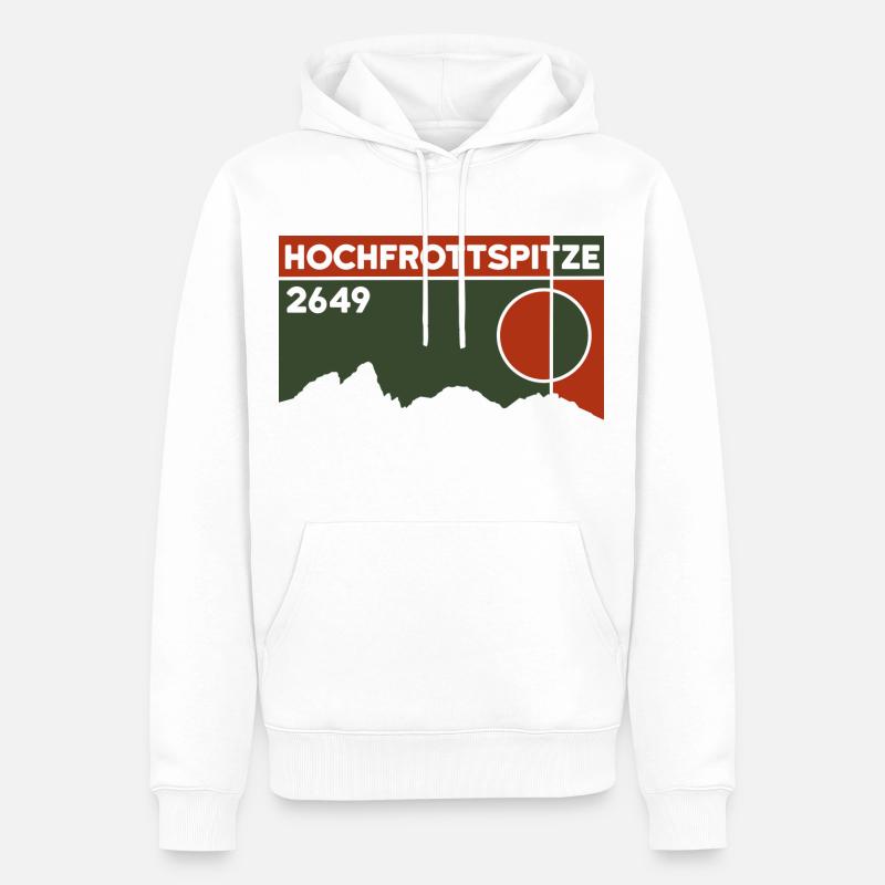 Hochfrottspitze, traversée, montée, randonnée - Sweat à capuche Premium bio Homme - blanc