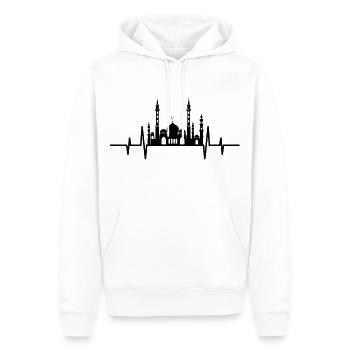 Heartbeat Moschee - Männer Premium Bio Hoodie - Weiß - Vorne - Nico (187cm)