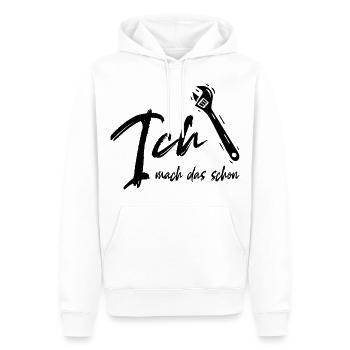 Ich mach das schon - Handwerker - Bastler - Männer Premium Bio Hoodie - Weiß - Vorne - Nico (187cm)