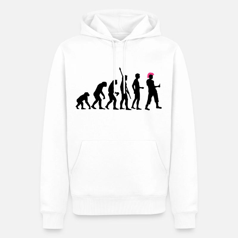 evolution_punk_2c - Männer Premium Bio Hoodie - Weiß