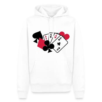 Poker - Men’s Premium Organic Hoodie - white - Front - Nico (187cm)