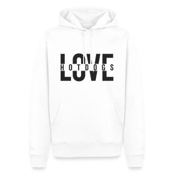 Love Hotdogs Déclaration de restauration rapide - Sweat à capuche Premium bio Homme - blanc - Devant - Nico (187cm)
