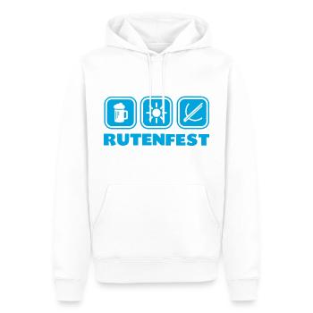 Rutenfest Ravensburg Bier Sonne Armbrust - Männer Premium Bio Hoodie - Weiß - Vorne - Nico (187cm)