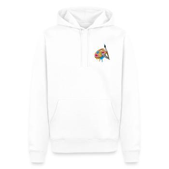 un pinceau, couleur et la palette d'un peintre - Sweat à capuche Premium bio Homme - blanc - Devant - Nico (187cm)