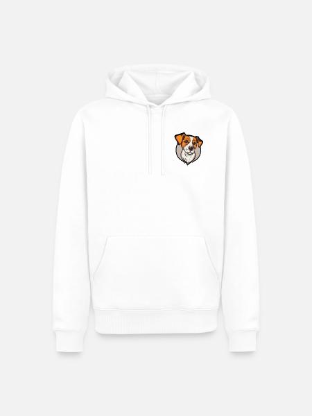 Beagle Smile Abzeichen-Grafik - Männer Premium Bio Hoodie - Weiß