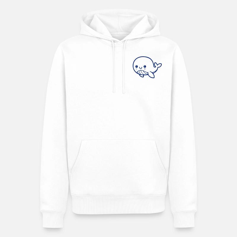 Süßer Wal Geschenk Idee blau - Männer Premium Bio Hoodie - Weiß