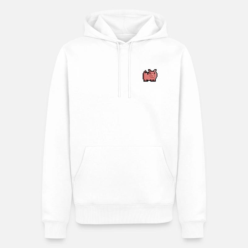 Retro Schwein - Männer Premium Bio Hoodie - Weiß