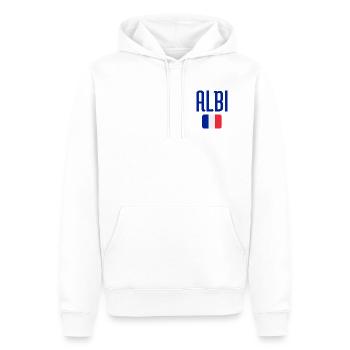 Albi France Flag Emblem - Men’s Premium Organic Hoodie - white - Front - Nico (187cm)
