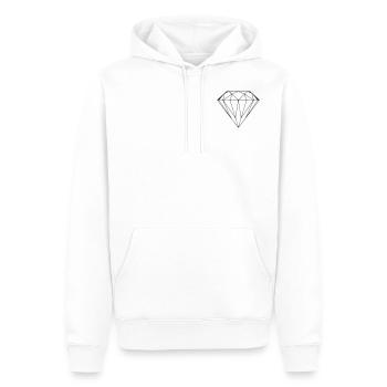Diamant Motiv linien fein modern style schlicht - Männer Premium Bio Hoodie - Weiß - Vorne - Nico (187cm)