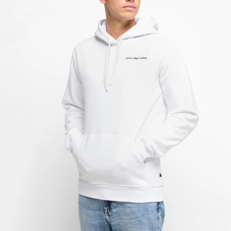 Techno, Digga. Techno. Männer Premium Bio Hoodie