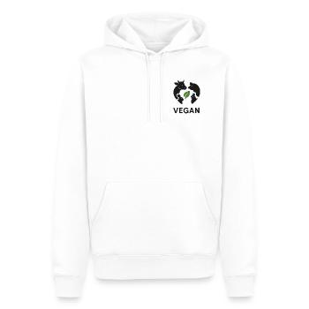 Végétalien - Sweat à capuche Premium bio Homme - blanc - Devant - Nico (187cm)