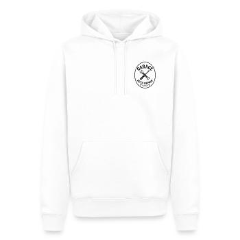 Garage auto - Sweat à capuche Premium bio Homme - blanc - Devant - Nico (187cm)