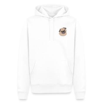 Der Mops - Textilien & Accessoires - Männer Premium Bio Hoodie - Weiß - Vorne - Nico (187cm)