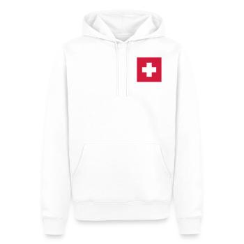 Schweizer Fahne für Fans, Geschenkidee, Geschenk - Männer Premium Bio Hoodie - Weiß - Vorne - Nico (187cm)