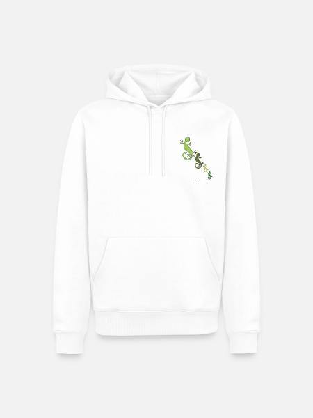 Gecko Ibiza Style - Männer Premium Bio Hoodie - Weiß