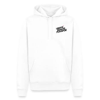 Liberté Egalité Fckafdé - Männer Premium Bio Hoodie - Weiß - Vorne - Nico (187cm)