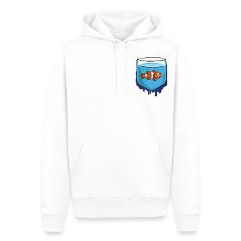 FISCH - Männer Premium Bio Hoodie - Weiß - Vorne - Nico (187cm)