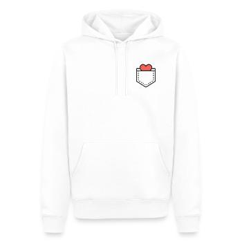 Cœur en poche I - Sweat à capuche Premium bio Homme - blanc - Devant - Nico (187cm)
