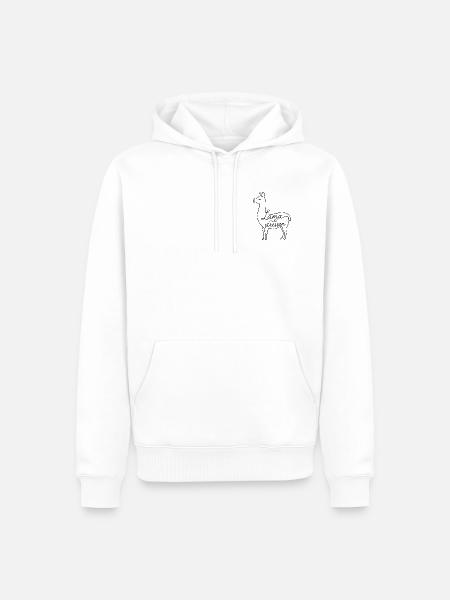 Lama nicht stressen - Männer Premium Bio Hoodie - Weiß