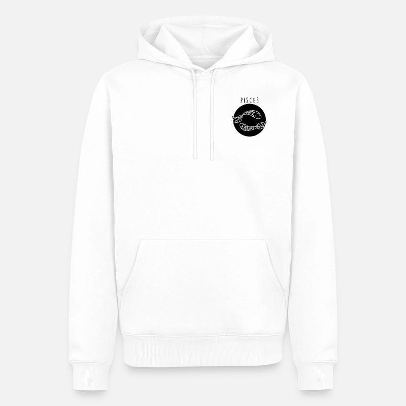 Astrologie Poissons - Sweat à capuche Premium bio Homme - blanc