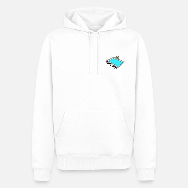 Pool Boy - Pool Junge - Design - Männer Premium Bio Hoodie - Weiß