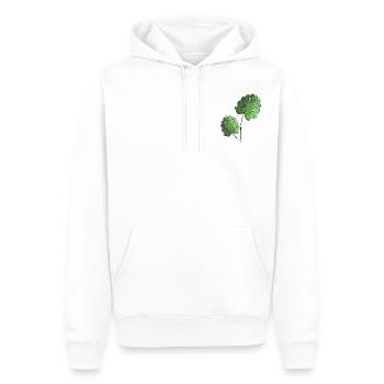 Monsetra offshoot with two leaves - Men’s Premium Organic Hoodie - white - Front - Nico (187cm)