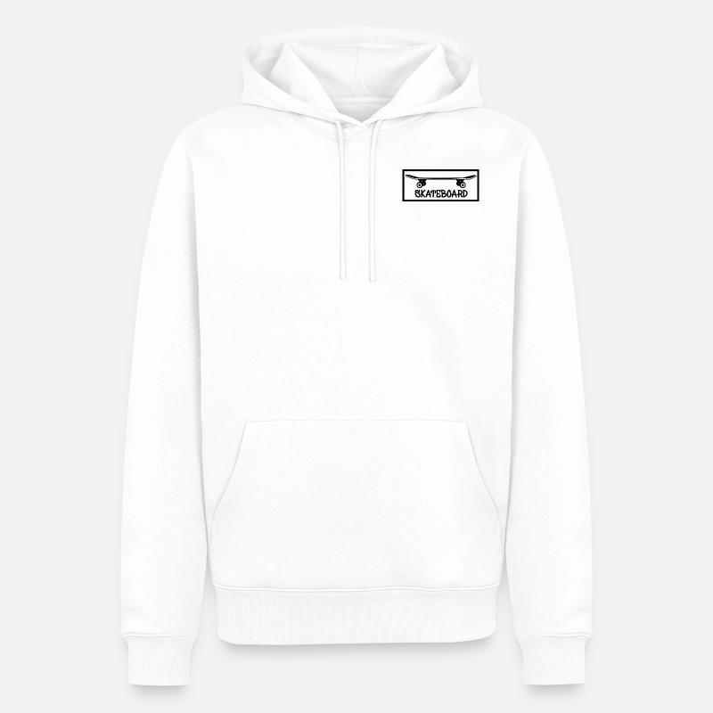 skateboard - Sweat à capuche Premium bio Homme - blanc