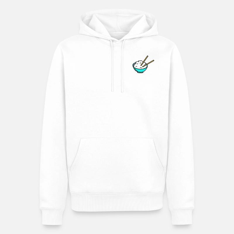 Riz dans un bol - Sweat à capuche Premium bio Homme - blanc