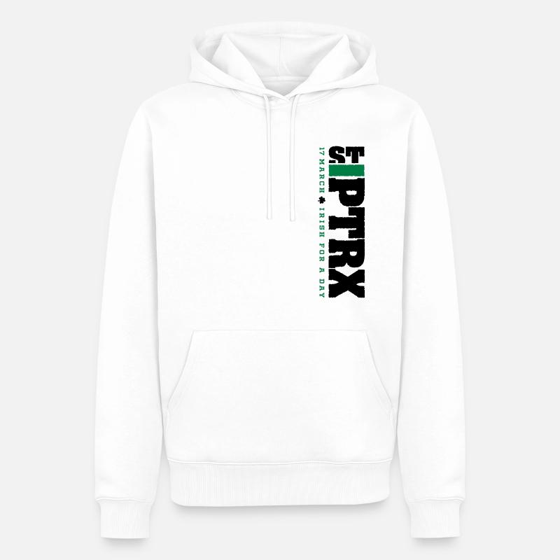 St PTRX - Sweat à capuche Premium bio Homme - blanc