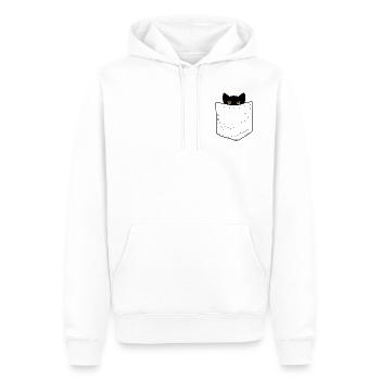 Kitty Pocket - Men’s Premium Organic Hoodie - white - Front - Nico (187cm)
