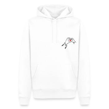 main - Sweat à capuche Premium bio Homme - blanc - Devant - Nico (187cm)
