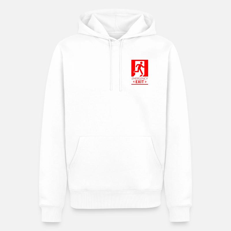 Emergency EXIT Basic Red - Sweat à capuche Premium bio Homme - blanc