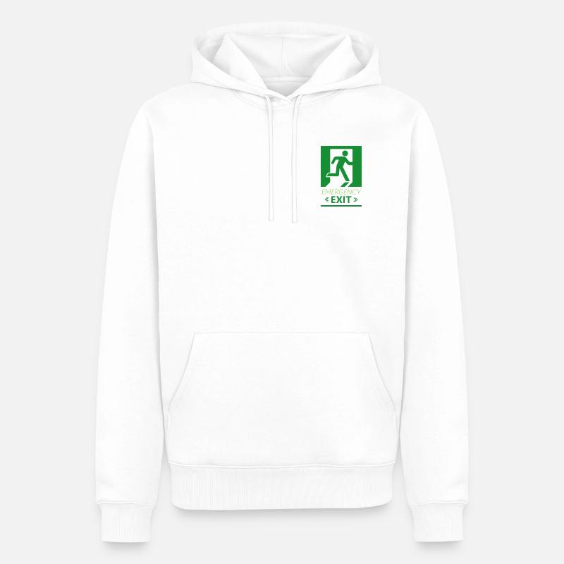 Emergency Exit Basic Green - Men’s Premium Organic Hoodie - white
