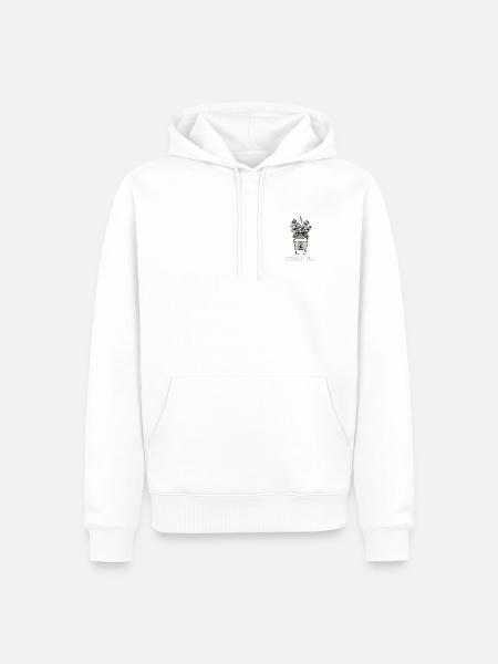 Botanischer Kaffeezauber - Männer Premium Bio Hoodie - Weiß