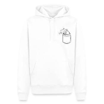 Mon tapir dans ma poche - poche poitrine - Sweat à capuche Premium bio Homme - blanc - Devant - Nico (187cm)