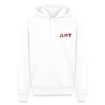 "ART" - Männer Premium Bio Hoodie - Weiß - Vorne - Nico (187cm)