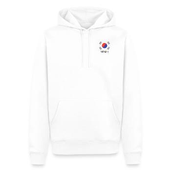 Kora - Männer Premium Bio Hoodie - Weiß - Vorne - Nico (187cm)