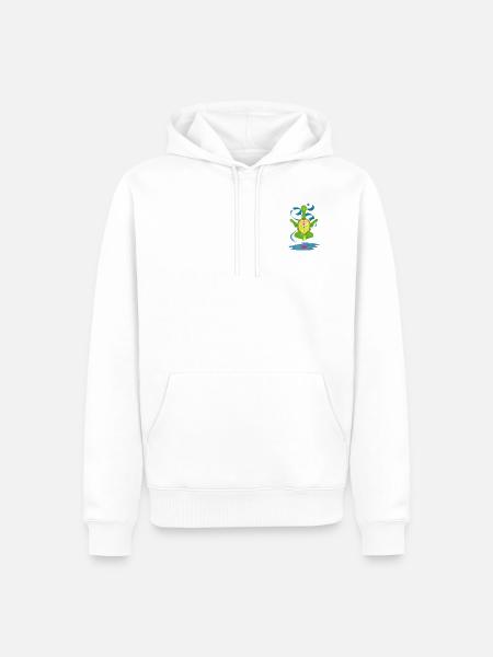 Yoga arbeit sport schildkröte meditation - Männer Premium Bio Hoodie - Weiß