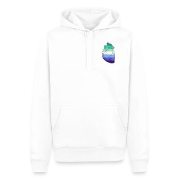 Gay Men pride coeur réaliste Gay Men Drapeau - Sweat à capuche Premium bio Homme - blanc - Devant - Nico (187cm)
