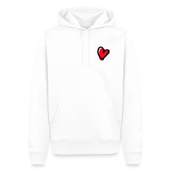 Herz - Männer Premium Bio Hoodie - Weiß - Vorne - Nico (187cm)