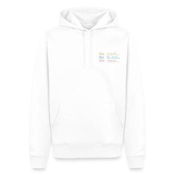 Be Cool, Be Kind, Be you. - Men’s Premium Organic Hoodie - white - Front - Nico (187cm)