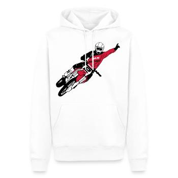 Moto Cross - motocross - Männer Premium Bio Hoodie - Weiß - Vorne - Nico (187cm)