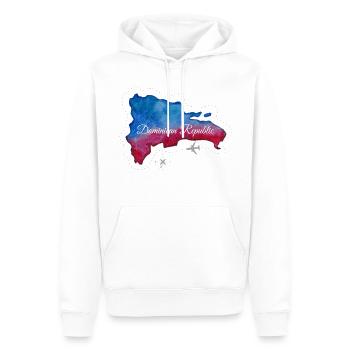 Map blue red Dominican Republic - Männer Premium Bio Hoodie - Weiß - Vorne - Nico (187cm)