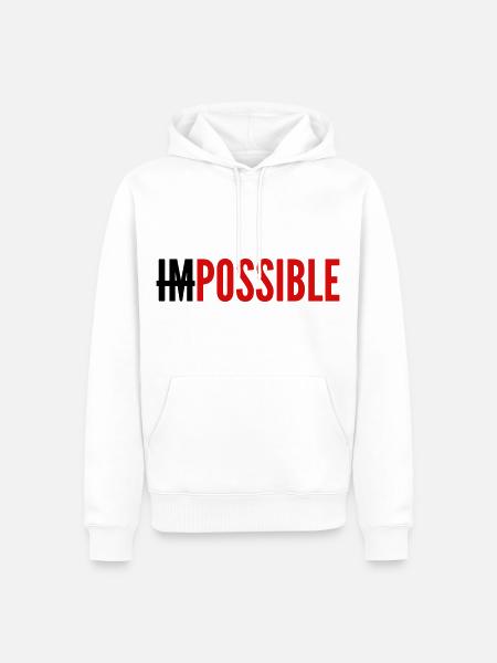 IMPOSSIBLE - POSSIBLE - Men’s Premium Organic Hoodie - white