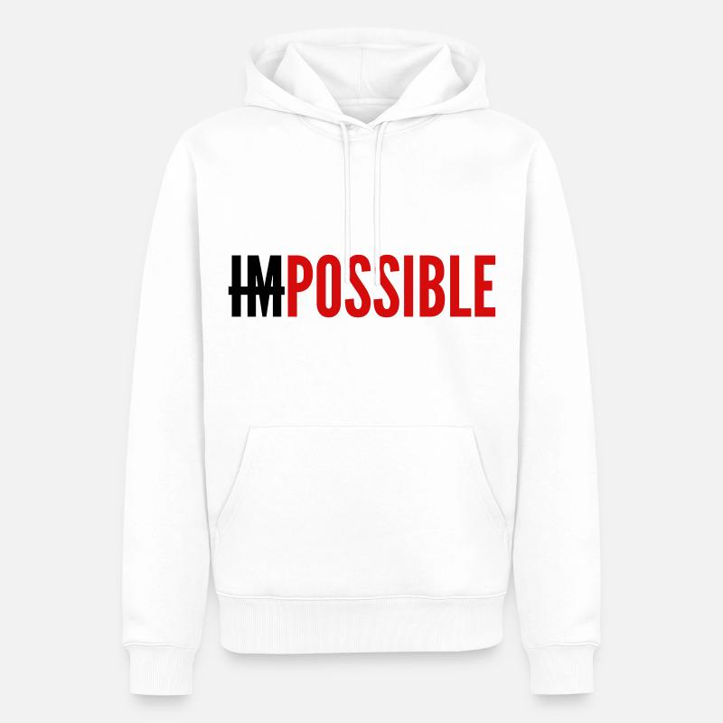 IMPOSSIBLE - POSSIBLE - Sweat à capuche Premium bio Homme - blanc