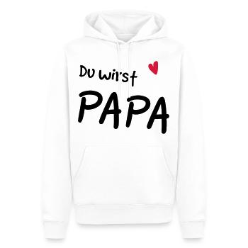 Du wirst Papa - Männer Premium Bio Hoodie - Weiß - Vorne - Nico (187cm)