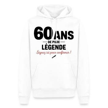 60 Years of Pure Legend Funny Birthday Gift - Men’s Premium Organic Hoodie - white - Front - Nico (187cm)