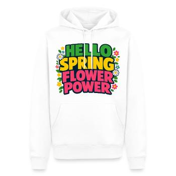 Hello Spring Flower Power Frühlingsspruch - Männer Premium Bio Hoodie - Weiß - Vorne - Nico (187cm)