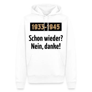 1933-1945 – Schon Wieder? Nein, Danke! (POS 2C) - Männer Premium Bio Hoodie - Weiß - Vorne - Nico (187cm)