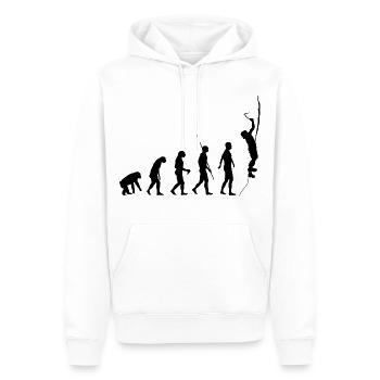 Evolution des Menschen, Eisklettern, Eiskletterer - Männer Premium Bio Hoodie - Weiß - Vorne - Nico (187cm)